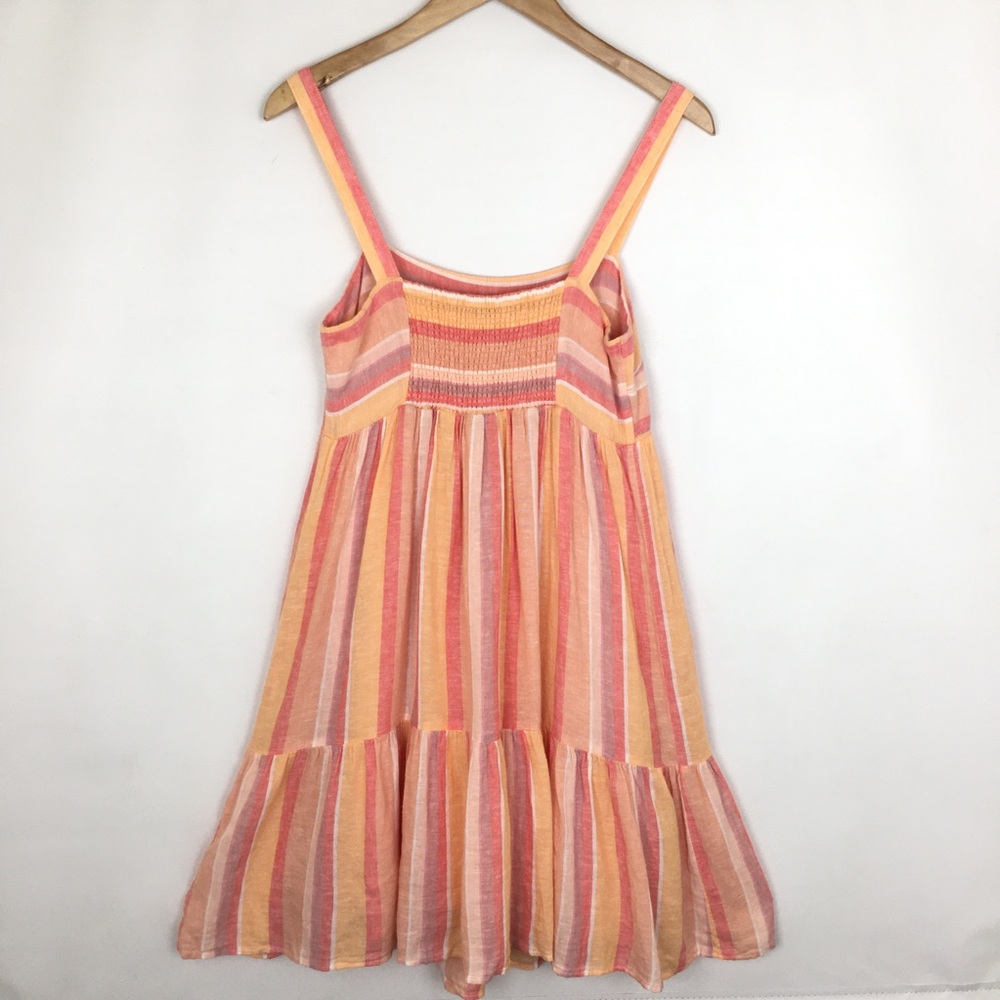 Rails Sadie Dress NEW in Azalea Stripe Peach Pink Linen Blend Women’s Size XS - Picture 15 of 16